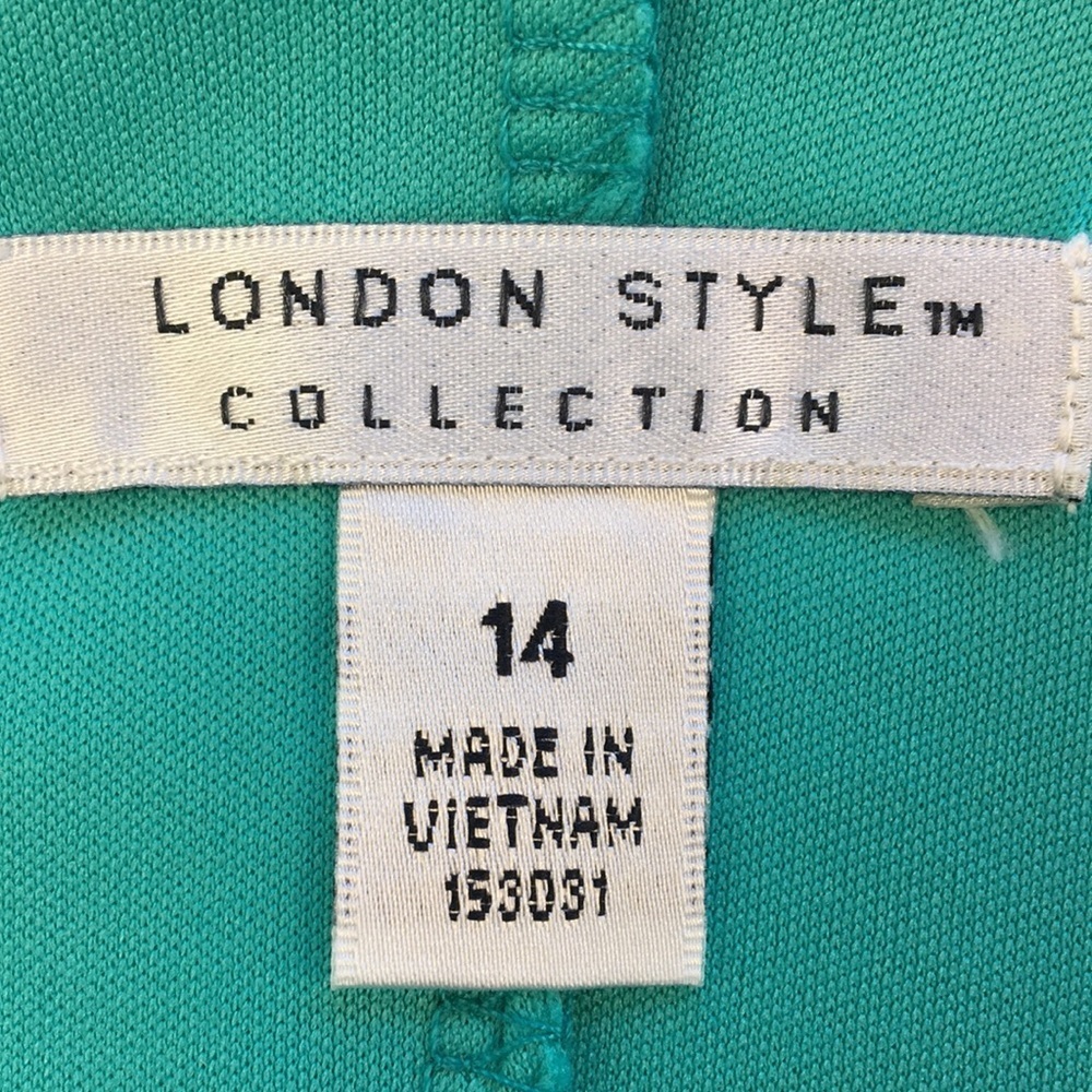 London Style Collection Eyelet Dot Pattern Mint Green Midi Dress Size 14 - Picture 7 of 8